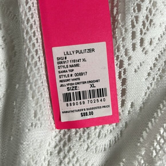 Lilly Pulitzer, Samia top , jellyfish critter crochet size XL - Picture 4 of 5
